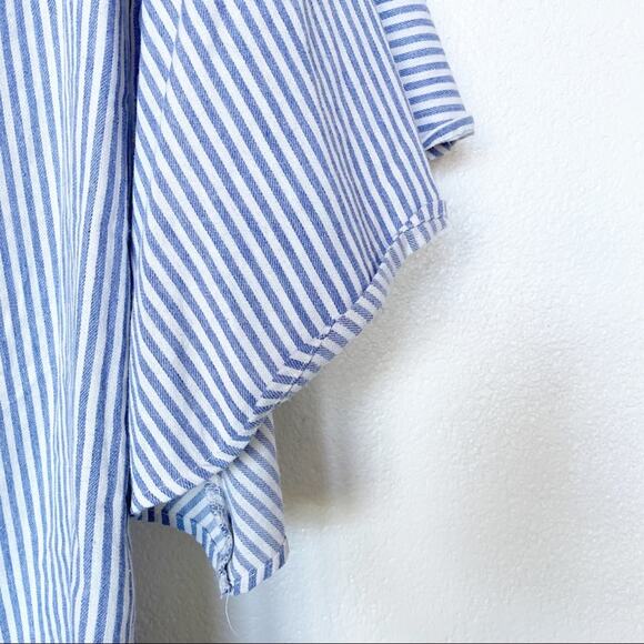 Jealous Tomato Off the Shoulder Bell Sleeve Pinstripe Dress Size Large - Picture 6 of 10